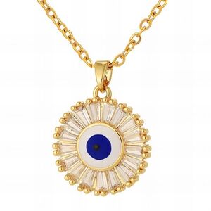 Evil Eye Pendant Necklace 18k Plated Steel